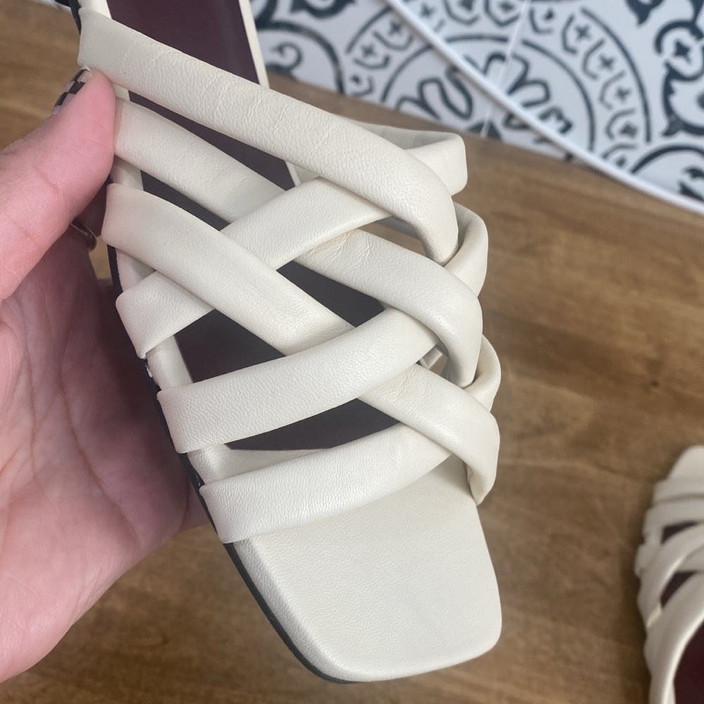 Staud Cream Deepwater Slide Leather Sandals - Picture 11 of 16